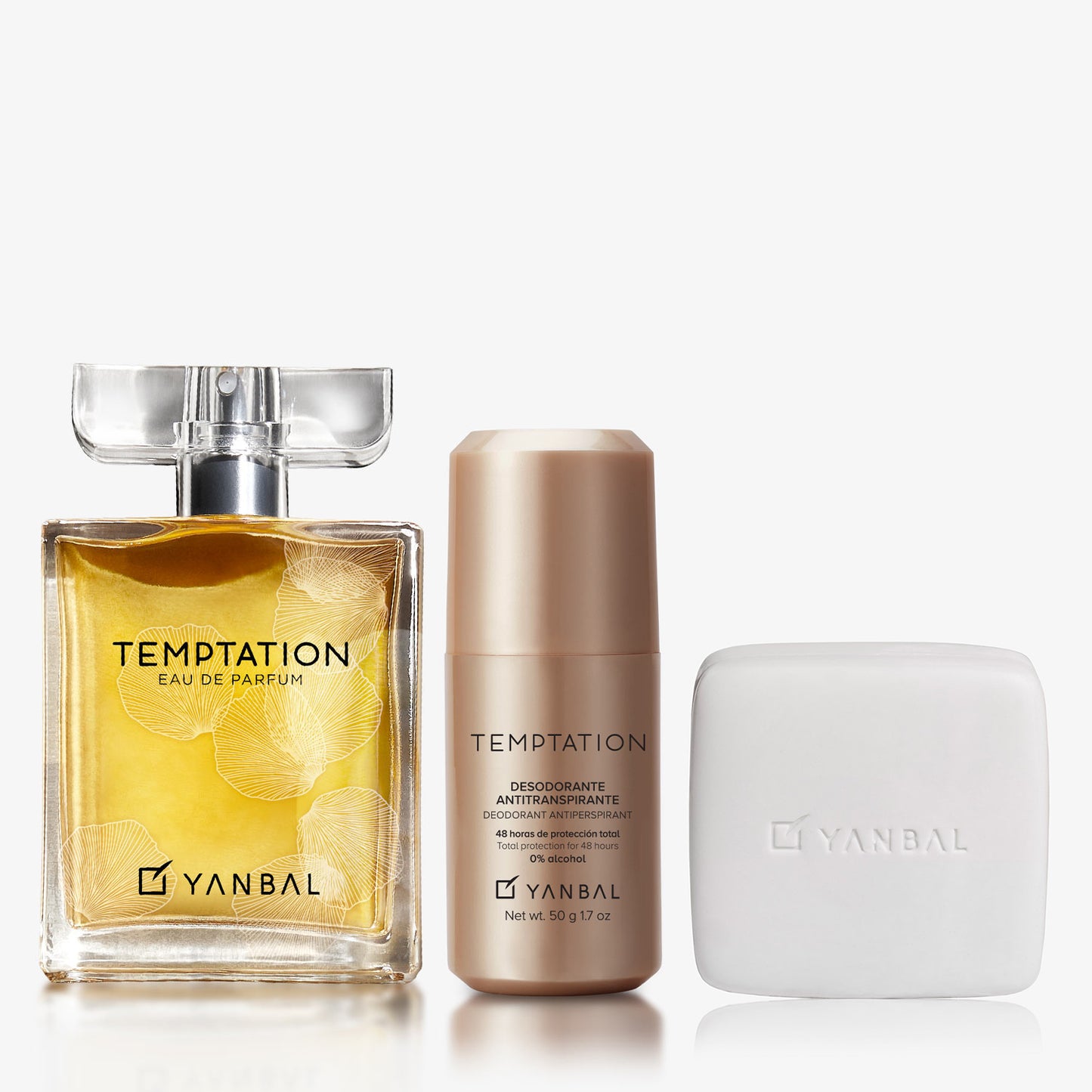 Set Temptation Mujer: Eau de Parfum + Desodorante + Jabón Perfumado