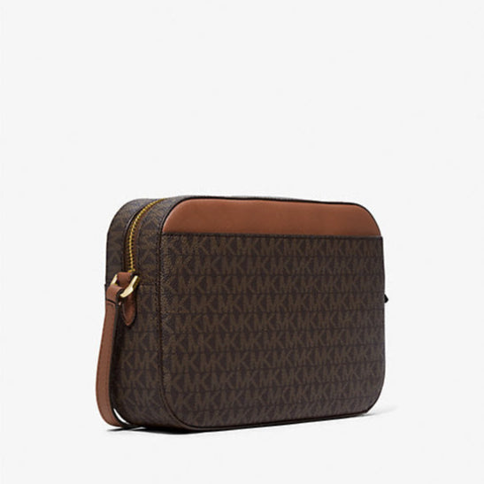 Michael Kors Bolso bandolera grande con logo Jet Set (Marrón)