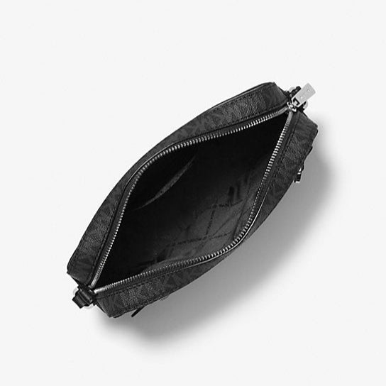 Michael Kors Bolso bandolera grande con logotipo Jet Set (Negro)