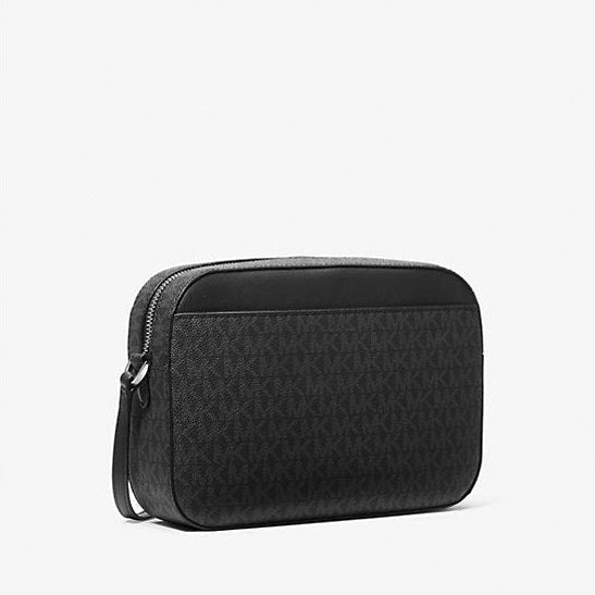 Michael Kors Bolso bandolera grande con logotipo Jet Set (Negro)