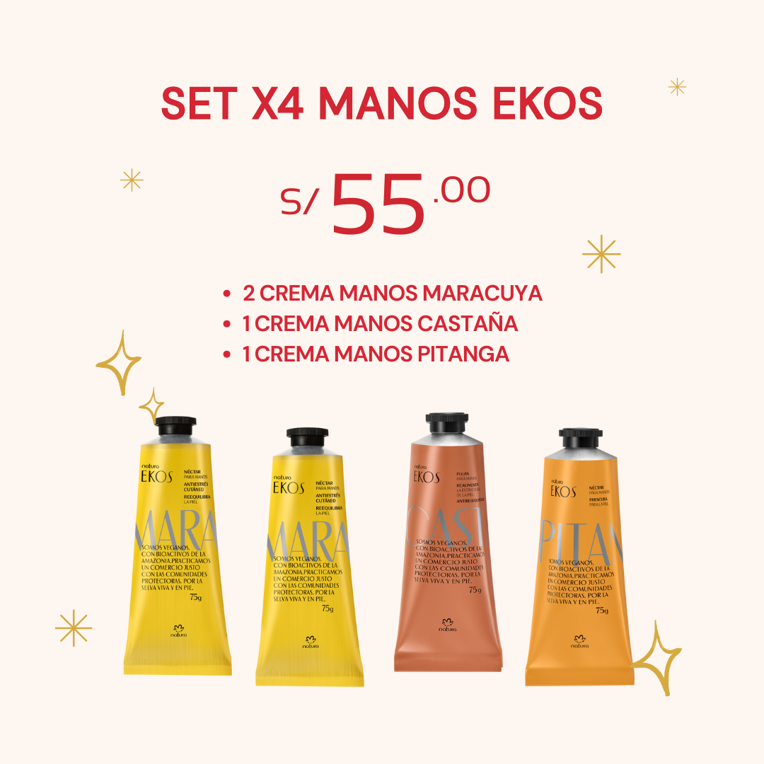 Set x4 Crema de manos Ekos