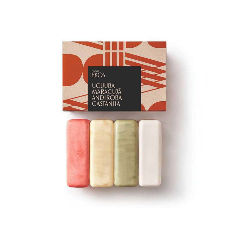 Jabones en barra puro vegetal cremosos Caja x 4 de 100 g EKOS