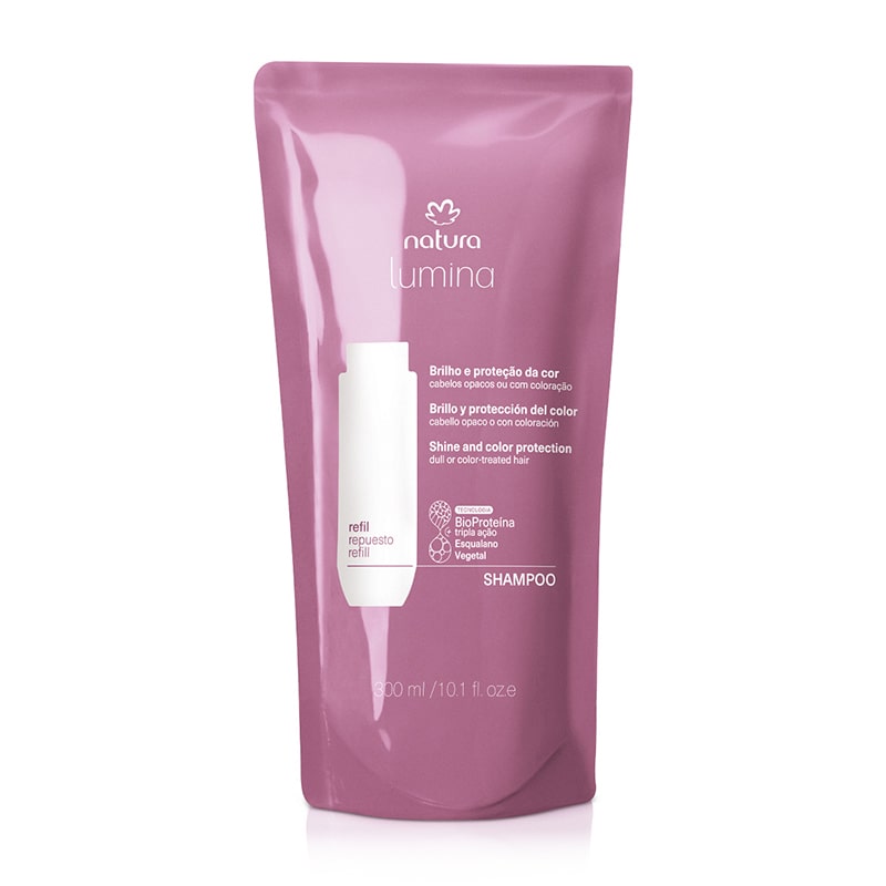 Repuesto Shampoo revitalizante brillo y protección del color 300 ml Lumina