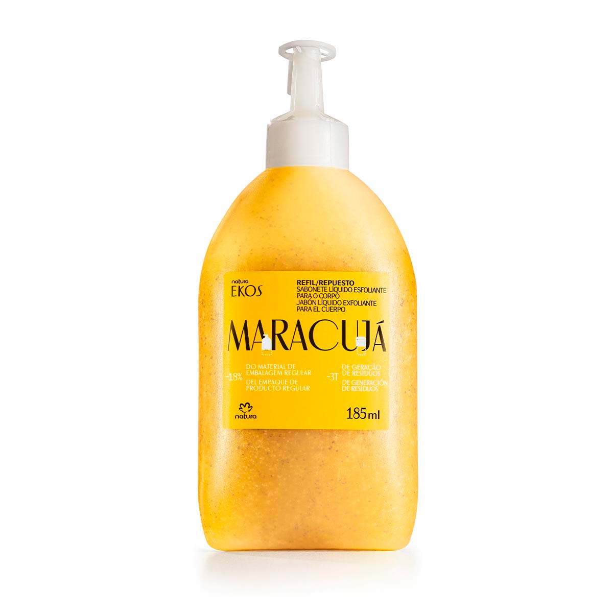 Repuesto Jabón líquido exfoliante corporal maracuyá 185 ml EKOS