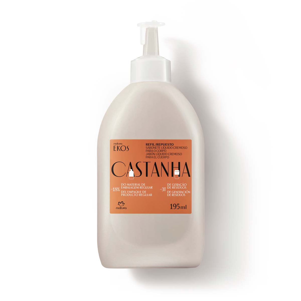 Jabón líquido corporal Repuesto castaña 195 ml EKOS