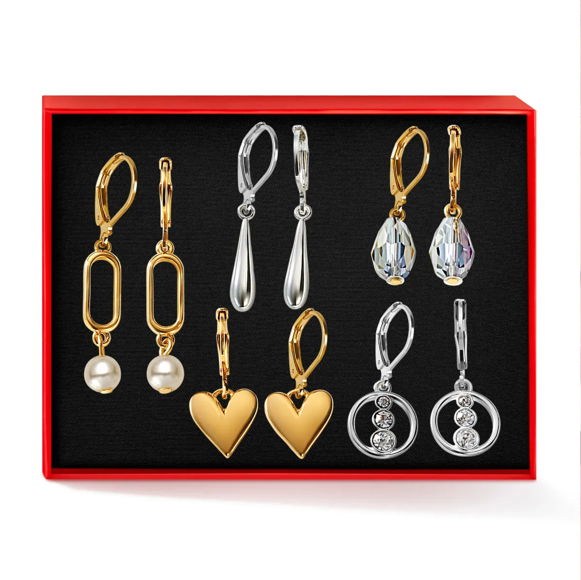 Set de aretes x5 Golden Riviera