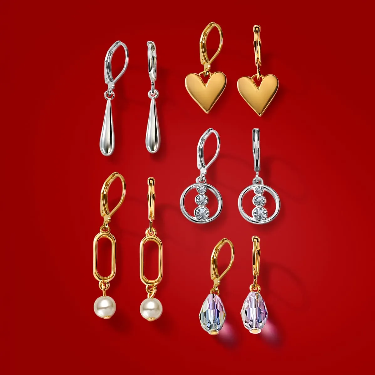 Set de aretes x5 Golden Riviera