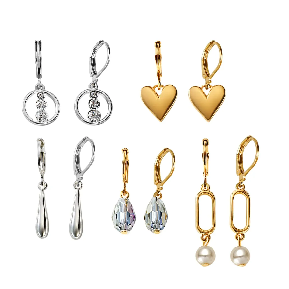 Set de aretes x5 Golden Riviera