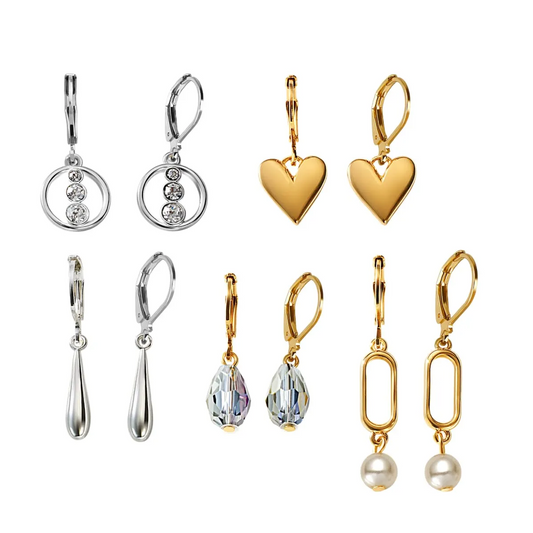 Set de aretes x5 Golden Riviera