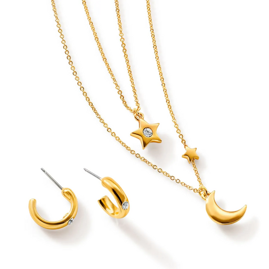 Set Collar + Aretes Crystal Sky