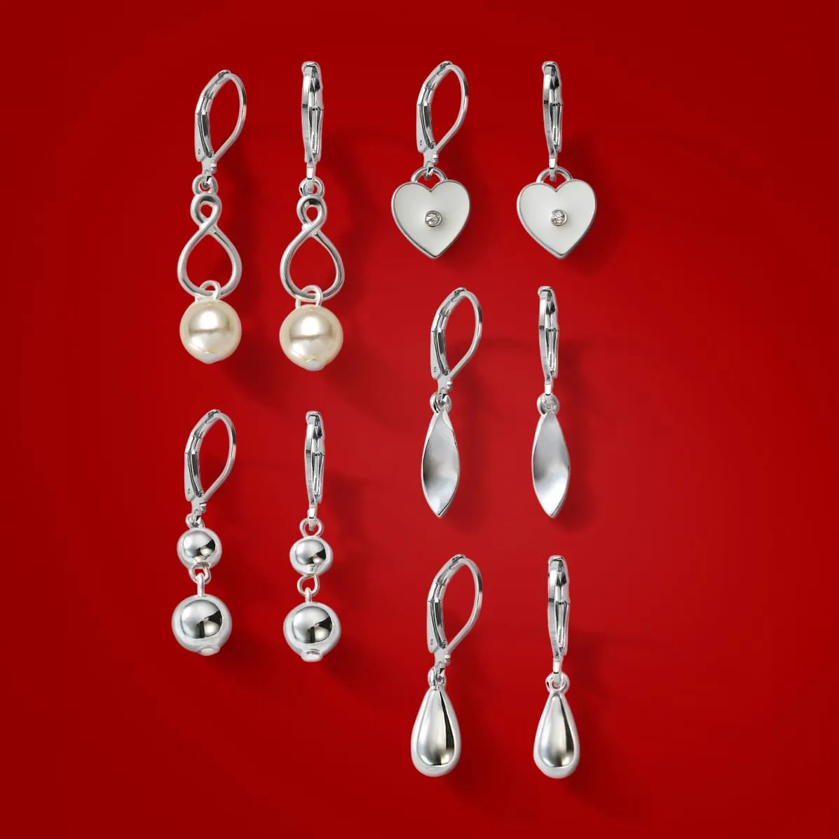 Set Aretes x5 Silver Sparks