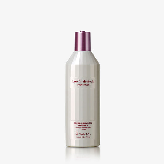 Loción de Seda Rosa y Musk Crema Iluminadora Perfumada 210g