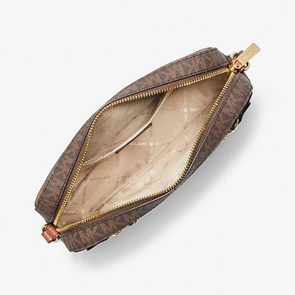 Michael Kors Bolso bandolera grande con logo Jet Set (Marrón)