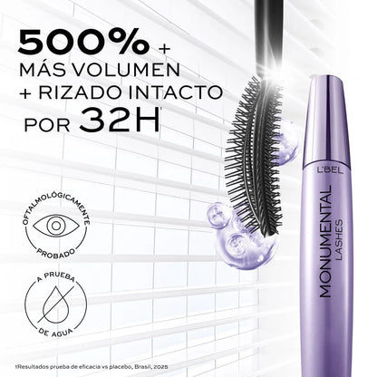 Máscara de pestañas efecto volumen Monumental Lashes LBEL