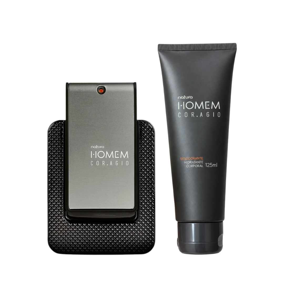 Set x2 Homem coragio + Hidratante Corporal