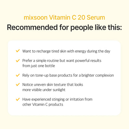Mixsoon Sérum de Vitamina C 20
