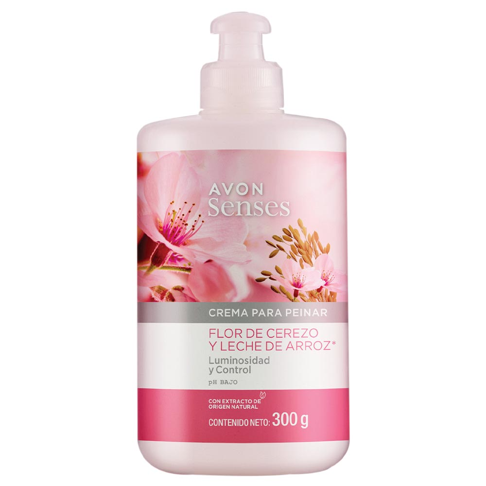 Avon Senses Crema Para Peinar Flor De Cerezo Y Leche De Arroz 300 g