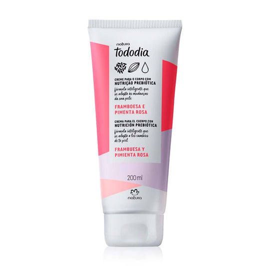 Crema nutritiva para el cuerpo frambuesa y pimienta rosa 200 ml Tododia