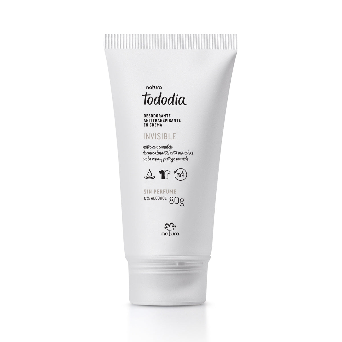 Desodorante antitraspirante en crema invisible sin perfume