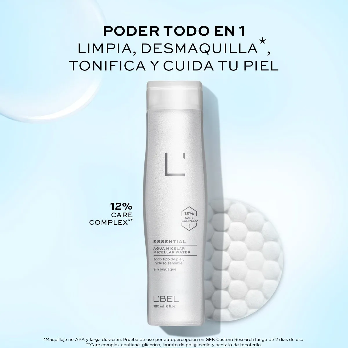 Essential Agua Micelar Limpiadora y Tónica 180 ml