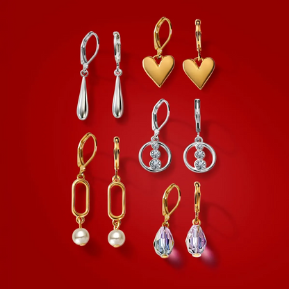 Set de aretes x5 Golden Riviera