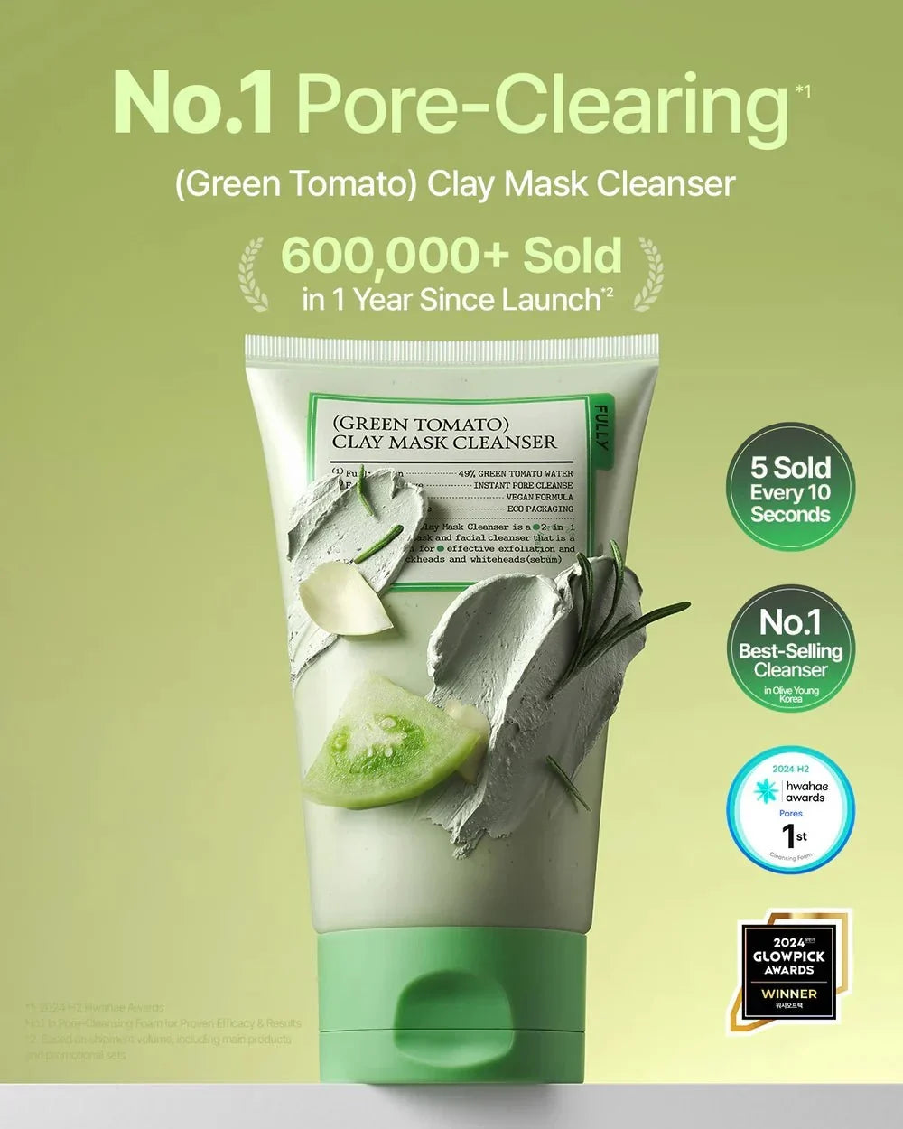 FULLY - Mascarilla y Limpiador de Arcilla Facial Tomate Verde