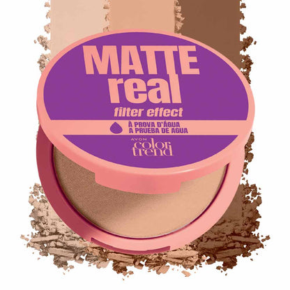Polvo Compacto Matte Real Mate A Prueba De Agua FPS 12 8 g Color Trend