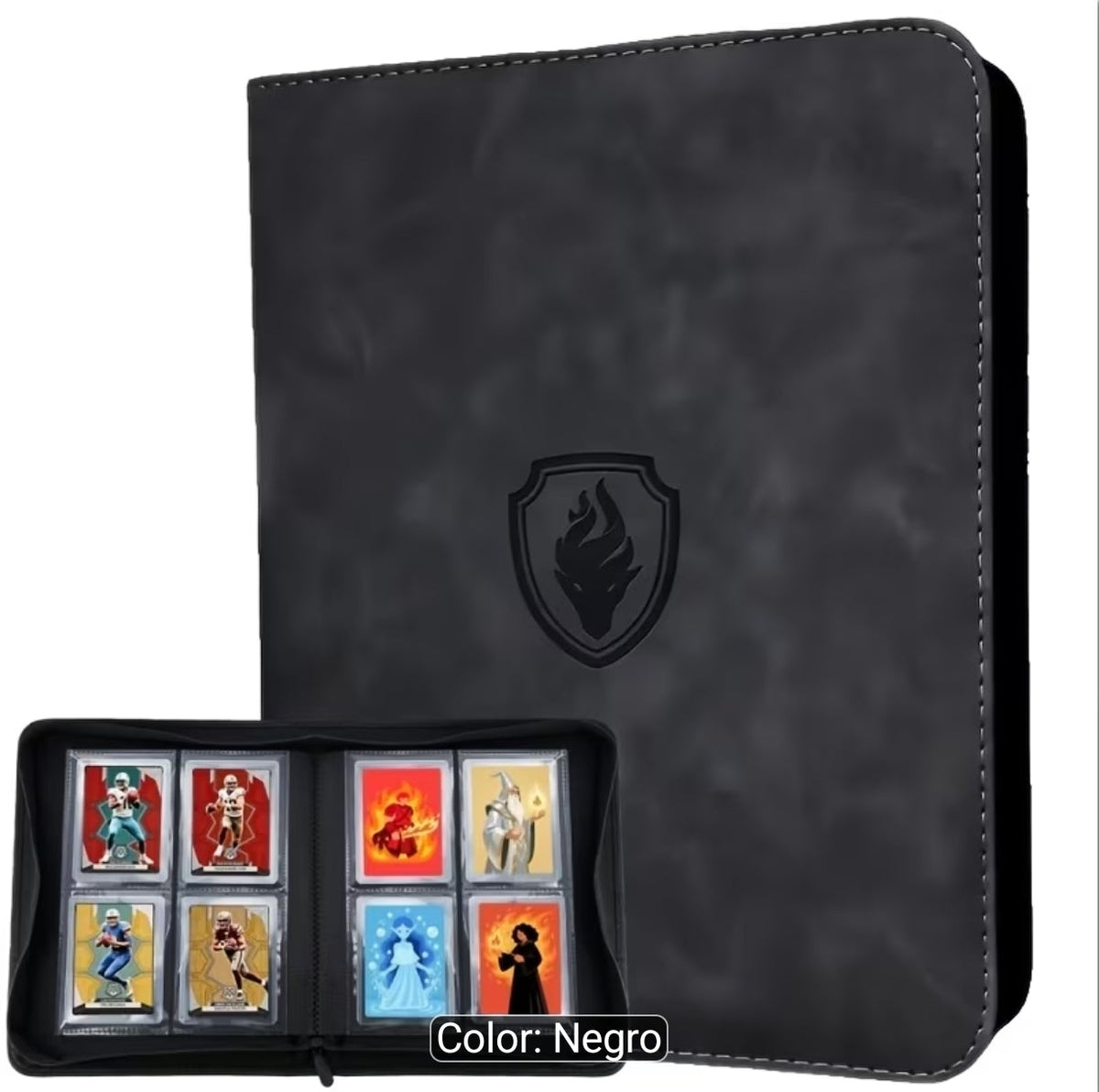 Binder Top Loader 2x2, con cierre y para 128 cartas.