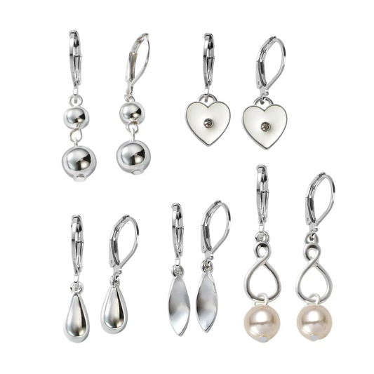 Set Aretes x5 Silver Sparks