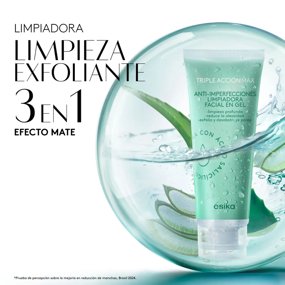 Limpiadora Facial en Gel Anti-imperfecciones Triple Acción Max